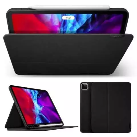 LAUT Prestige Folio - Schutzhülle mit Halter für Apple Pencil für iPad Pro 11" 1/2/3/4G, iPad Air 10.9" 4/5G (schwarz)