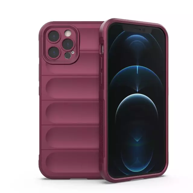 Magic Shield Case Hülle für iPhone 12 Pro elastische Panzerhülle bordeaux