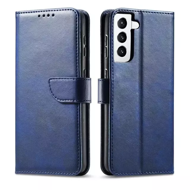 Magnet Case elegante Hülle mit Überschlag und Standfunktion für Samsung Galaxy S22 (S22 Plus) blau