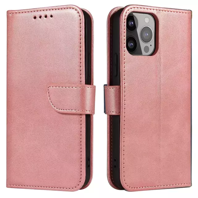 Magnet Phone Case für iPhone 13 Elegante Schutzhülle mit Flip-Cover und Standfunktion Pink