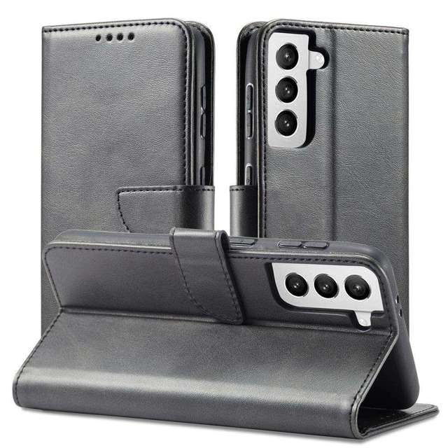 Magnetic Flip Wallet Alogy Ledertasche für Samsung Galaxy S22 Plus Schwarz