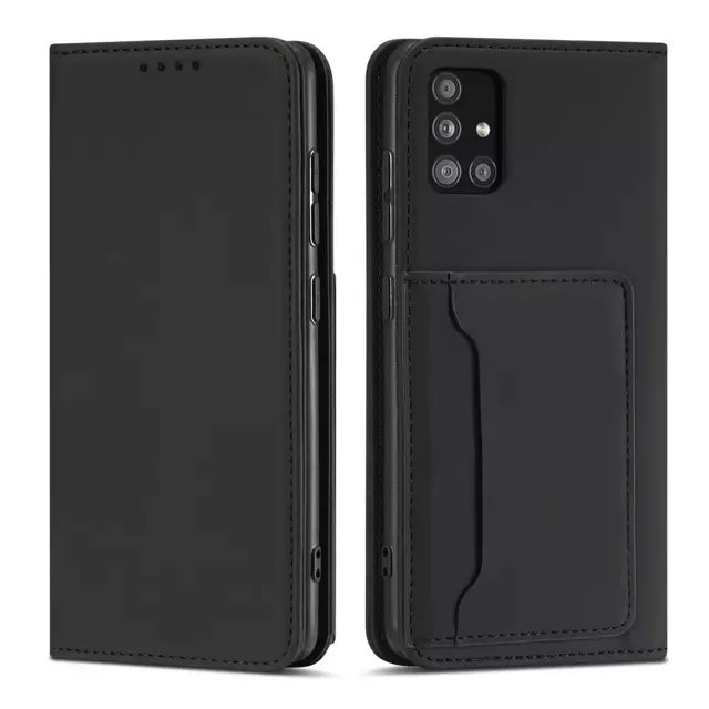 Magnetkartenhülle Hülle für Xiaomi Redmi Note 11 Tasche Brieftasche Kartenhalter Schwarz