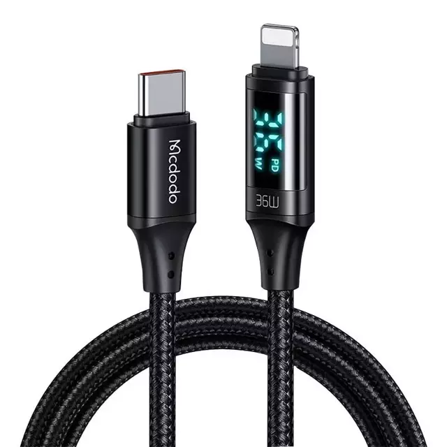 Mcdodo CA-1030 USB-C-auf-Lightning-Kabel, 36 W, 1,2 m (schwarz)