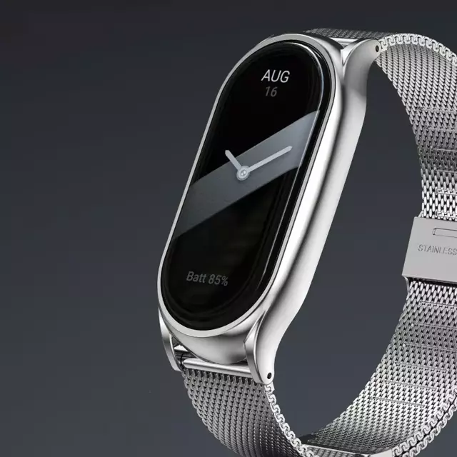 Milaneseband-Stahlarmband für Xiaomi Smart Band 8/ 8 NFC Silber