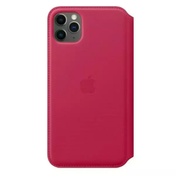 Original Apple Phone Case MY1N2ZM/A für Apple iPhone 11 Pro Max Himbeere/Himbeere Leder Book