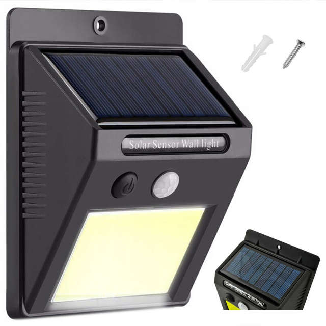 Outdoor LED Solarlampe mit Bewegungs- und Dämmerungssensor 48 COB LED