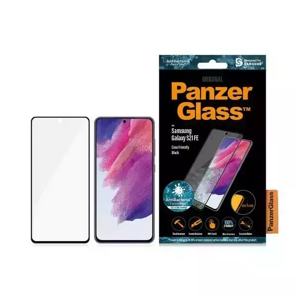 PanzerGlass E2E Microfracture Glas für Sam S21 FE Case Friendly Fingerprint AntiBacterial schwarz/schwarz 7275