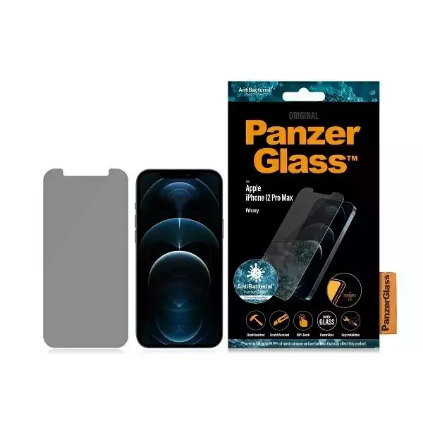 PanzerGlass Standard Super für iPhone 12 Pro Max Datenschutz Antibakteriell