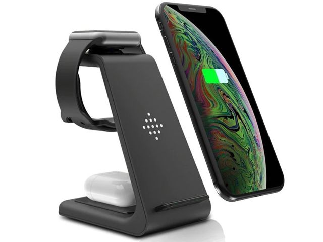 Qi Alogy 3in1 Induktionsladegerät für Apple iPhone Watch AirPods