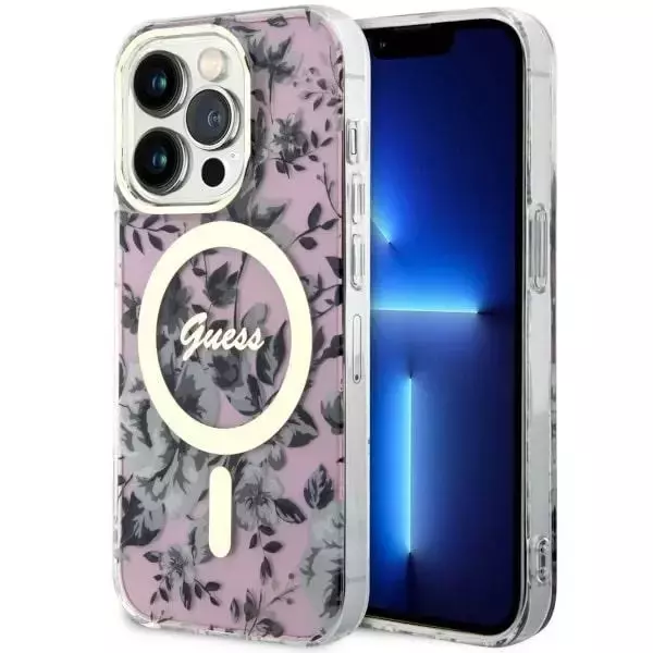 Ratet mal, GUHMP14XHCFWSP Handyhülle für Apple iPhone 14 Pro Max 6,7" pink/pink Hardcase Flower MagSafe