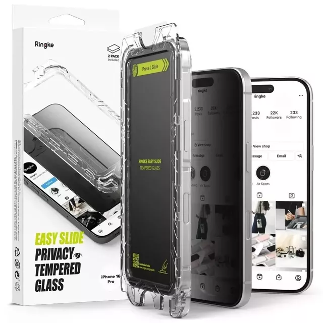 Ringke Easy Slide 2er-Pack Sichtschutzglas für iPhone 16 Pro Max Privatsphäre