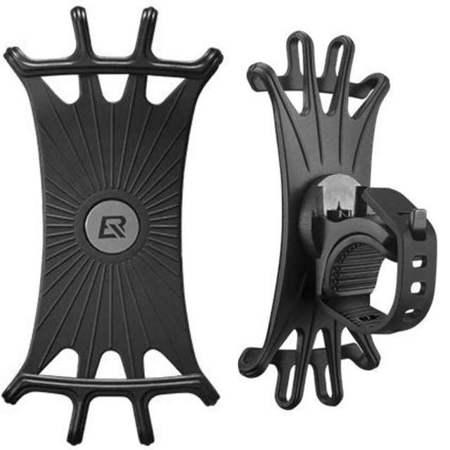 RockBros LF436BK Silikon-Fahrradhalterung für Fahrrad, Motorrad, Roller, Telefon, Lenker, schwarz