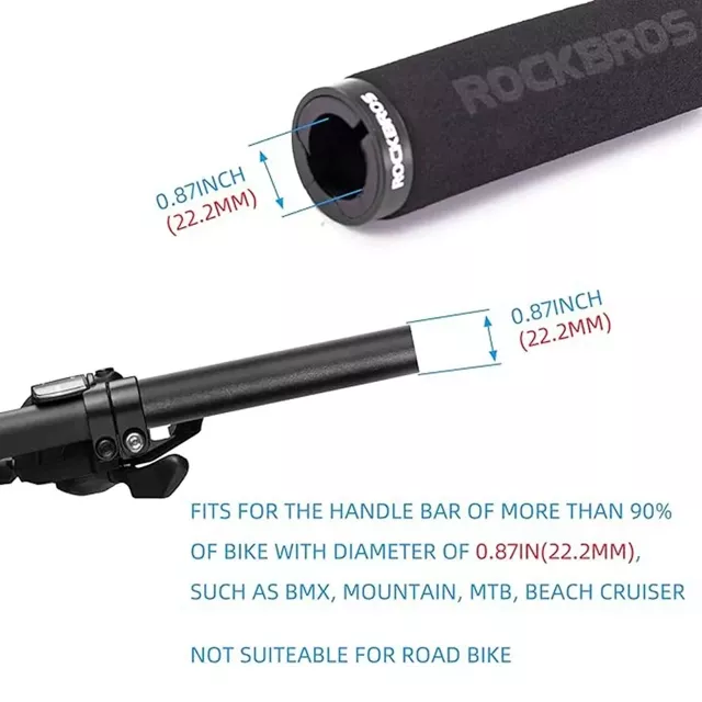 Rockbros BT1001BKBK Schwamm-Fahrradlenkergriffe – Schwarz