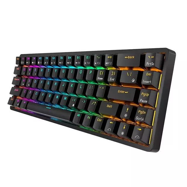 Royal Kludge RK837 RGB mechanische Tastatur, roter Schalter (schwarz)