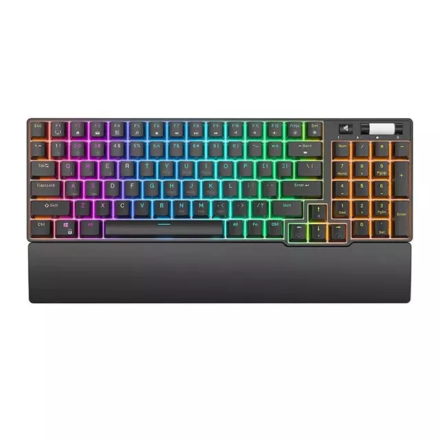 Royal Kludge RK96 RGB mechanische Tastatur, roter Schalter (schwarz)