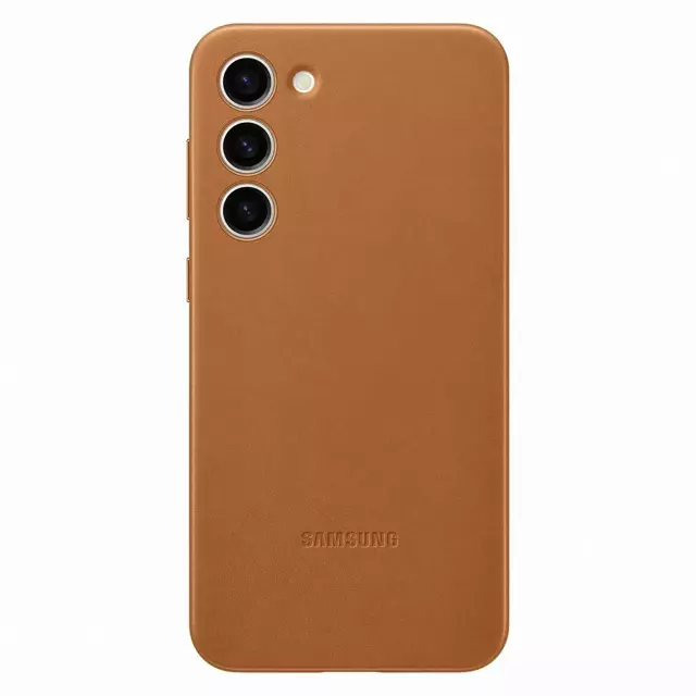 Samsung Lederhülle für Samsung Galaxy S23 Plus Echtes Kamelleder Case (EF-VS916LAEGWW)