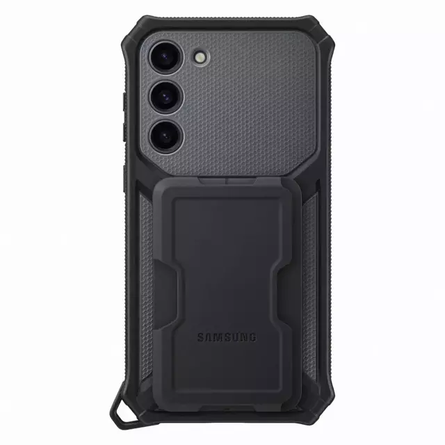 Samsung Rugged Gadget Case für Samsung Galaxy S23 Plus gepanzerte Abdeckung Ringhalter Ständer grau