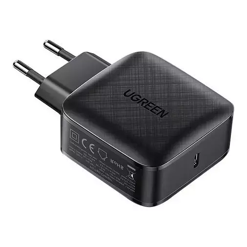 Schnellladegerät GaN UGREEN 65W USB Type C Quick Charge 3.0 Power Delivery (Galliumnitrid) schwarz (CD217 70817)