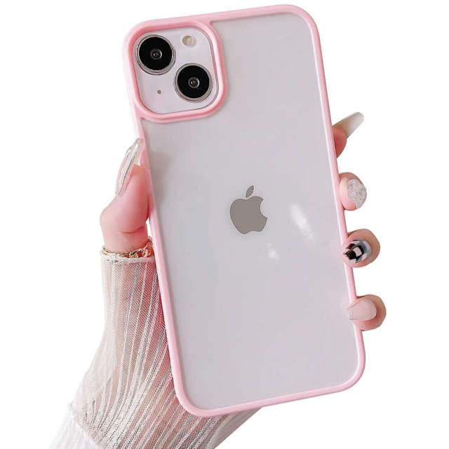 Schutzhülle Alogy Hybrid Candy Case für Apple iPhone 13 pink-transparent Glas