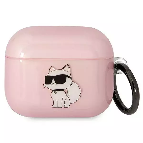 Schutzhülle für Kopfhörer Karl Lagerfeld für Airpods 3 Cover Pink/Pink Ikonik Choupette