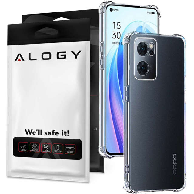 ShockProof Alogy Silicone Armor Case für Oppo Reno7 5G Global Transparent