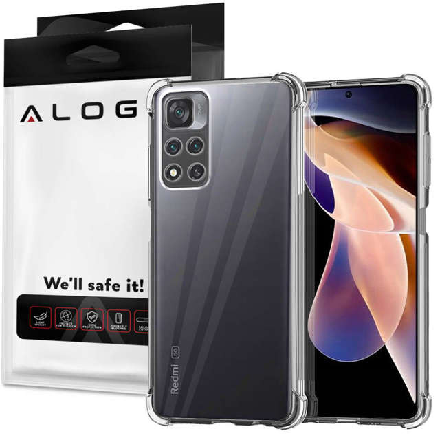 ShockProof Alogy Silicone Armor Case für Xiaomi Redmi Note 11 Transparent