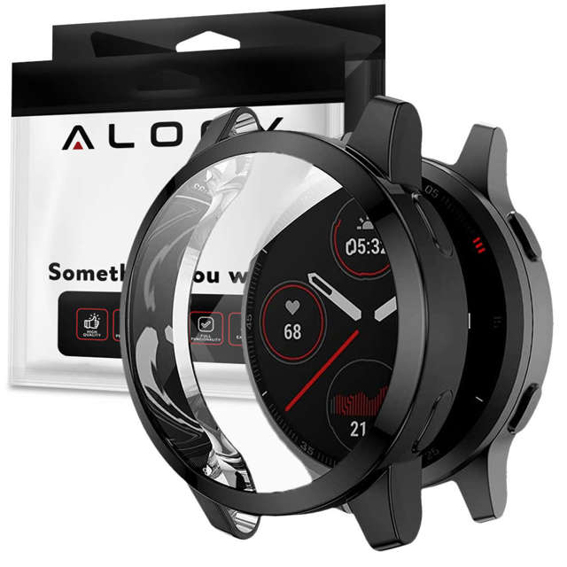 Silikonhüllenauflage mit Schutzfolie Alogy für Garmin Venu 2s 40mm Schwarz