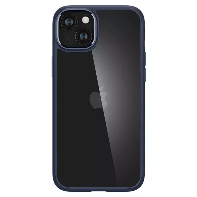 Spigen Crystal Hybrid-Hülle für Apple iPhone 15 Plus – transparent und blau