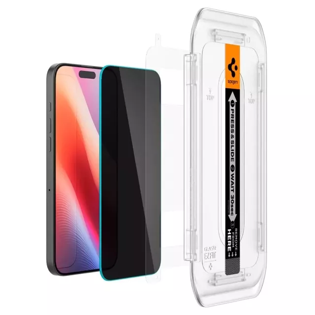 Spigen Glas.Tr „Ez Fit“ Sichtschutzglas 2er-Pack für iPhone 16 Pro Max Privatsphäre