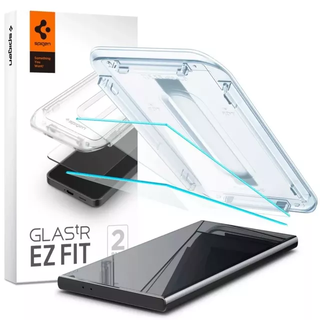 Spigen Glas.tR Panzerglas „EZ Fit“ 2er-Pack für Samsung Galaxy S24 Ultra Clear