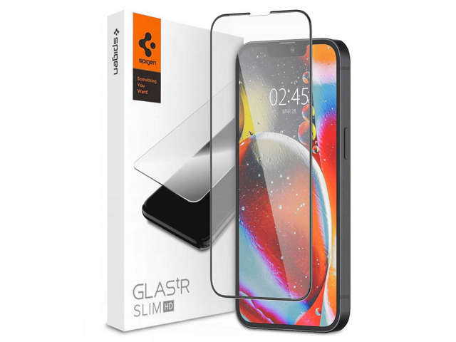 Spigen Glas.tR Slim FC gehärtetes Glas für die Hülle für Apple iPhone 13 Mini Black