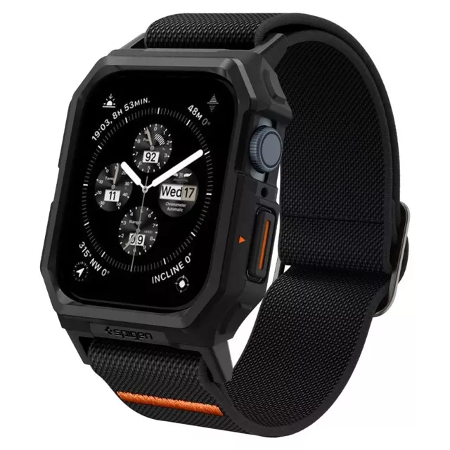 Spigen Lite Fit PRO Schutzhülle für Apple Watch 4 / 5 / 6 / 7 / 8 / 9 / SE (44 / 45 MM) Mattschwarz