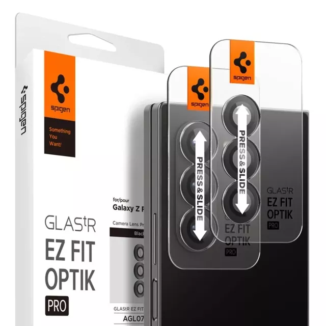 Spigen Optik.tR „Ez Fit“ Kameraschutz 2er-Pack für Samsung Galaxy Z Fold 6 Schwarz