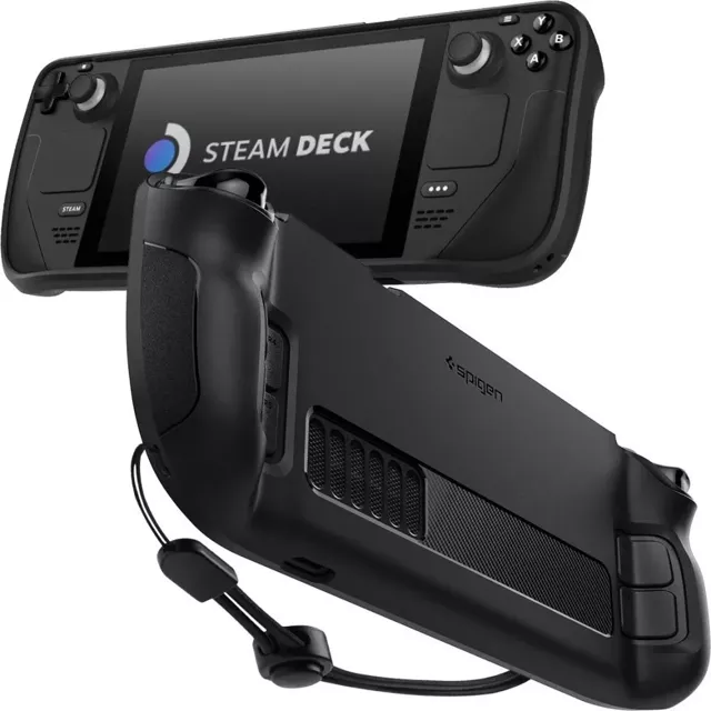 Spigen Rugged Armor Schutzhülle aus Silikon für Steam Deck / Oled Matte Black