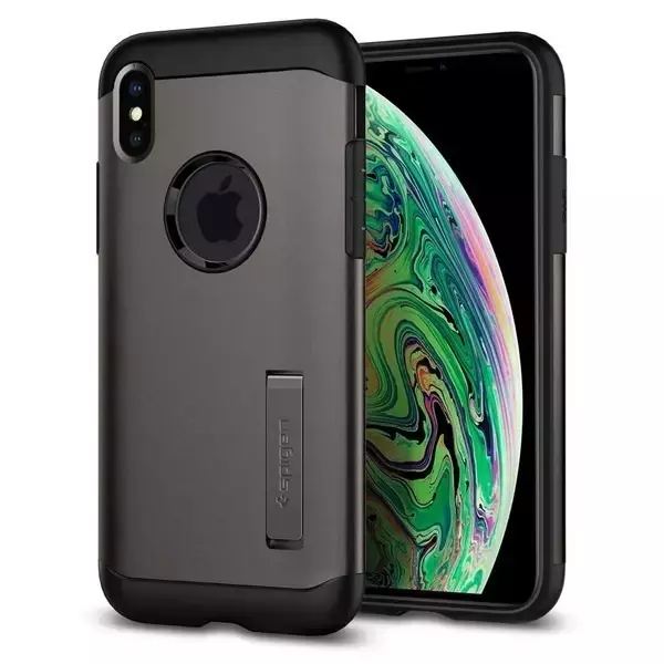 Spigen Slim Armor Handyhülle für iPhone Xs Max grau