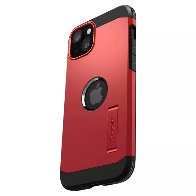 Spigen Tough Armor MagSafe Hülle mit Ständer für iPhone 15 – rot