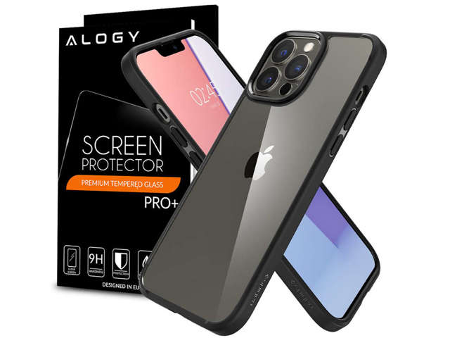 Spigen Ultra Hybrid Hülle für Apple iPhone 13 Pro Mattschwarzes Glas