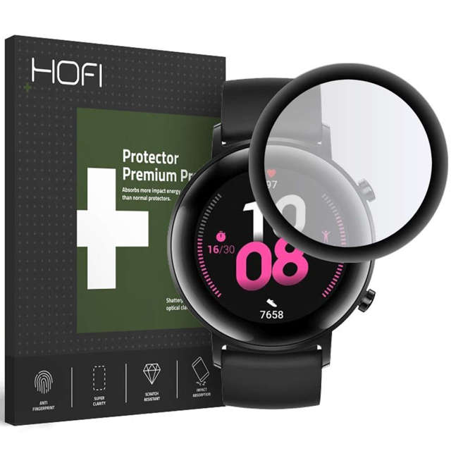 Szkło Hybrid HOFI Hybrid Class für Huawei Watch GT 2 42mm Schwarz