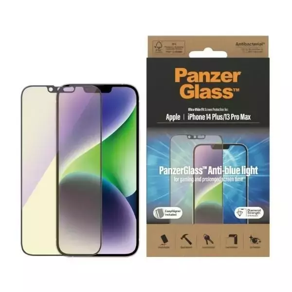 Szkło PanzerGlass Ultra-Wide Fit für iPhone 14 Plus / 13 Pro Max 6,7" Displayschutz Antibakteriell Easy Aligner Inklusive Anti-Blaulicht 2793