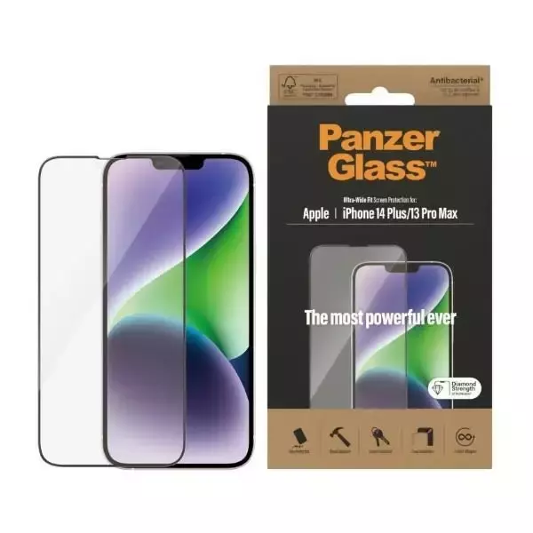 Szkło PanzerGlass Ultra-Wide Fit für iPhone 14 Plus / 13 Pro Max 6,7" Displayschutz antibakteriell 2773