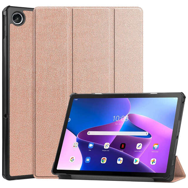 Tablet-Hülle Lenovo Tab M10 FHD Plus 10.6 3 GEN 3RD 3gen 2023 TB-125FU / TB-128FU Hülle Buchcover Roségold Glas