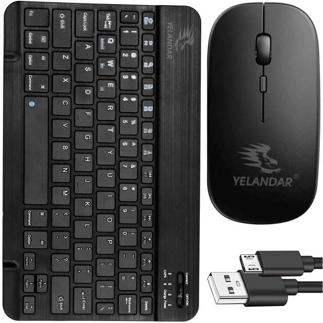 Tastatur-Maus-Set, kabellose Maus für Laptop, PC, Bluetooth, AN-030 Silent Slim, Schwarz