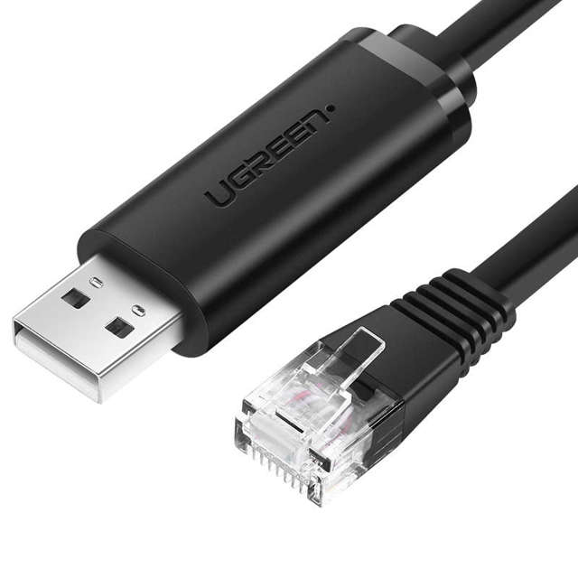 UGREEN CM204 Konsolenkabel, USB - RJ45 für Netzwerkgeräte, 1,5 m (Schwarz)
