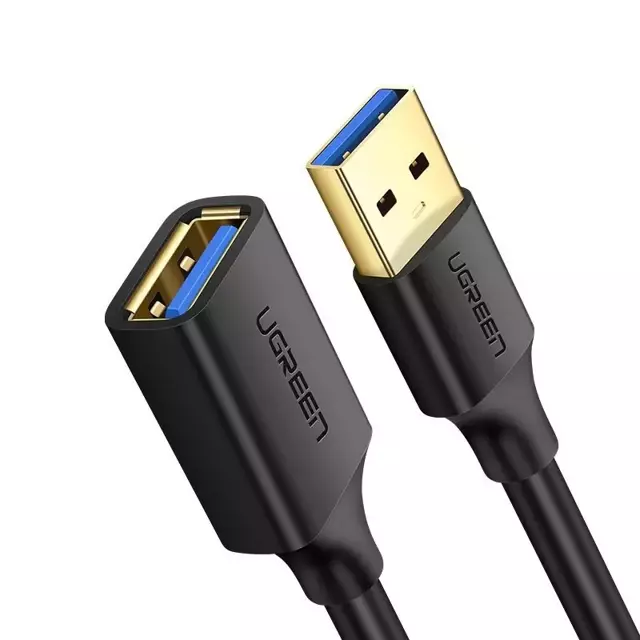 UGREEN Kabel Verlängerungskabel USB 3.0 (weiblich) - USB 3.0 (männlich) Adapter 1,5 m schwarz (US129 30126)