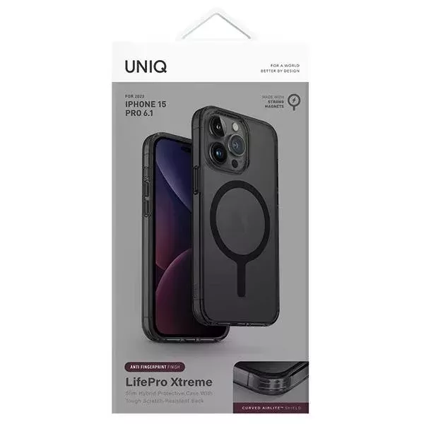 UNIQ LifePro Xtreme Hülle für iPhone 15 Pro 6,1" Magclick lädt Grau-/Frostrauch auf