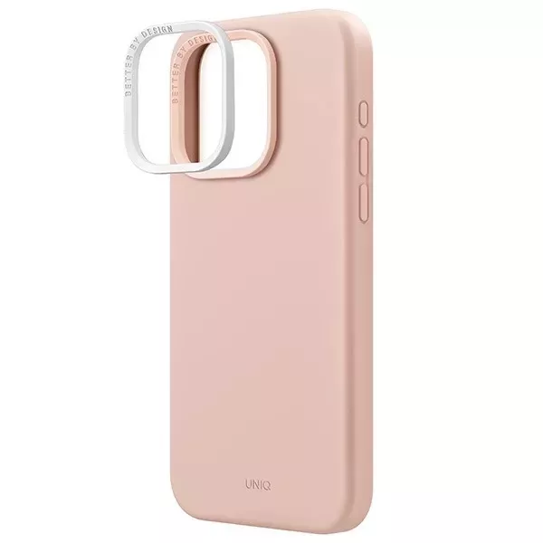 UNIQ Lino Hue Hülle für iPhone 15 Pro Max 6,7" Magclick Charging Pink/Blush Pink