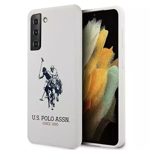 US Polo Silikon Logo Handyhülle für Samsung Galaxy S21 Plus weiß/weiß