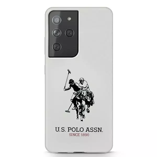 US Polo Silikon Logo Handyhülle für Samsung Galaxy S21 Ultra weiß/weiß