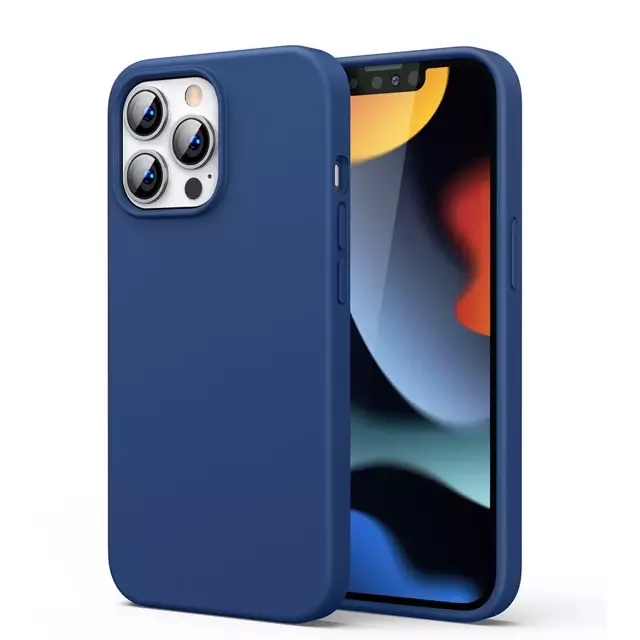 Ugreen Protective Silicone Case gummierte flexible Silikonhülle für iPhone 13 Pro Max blau