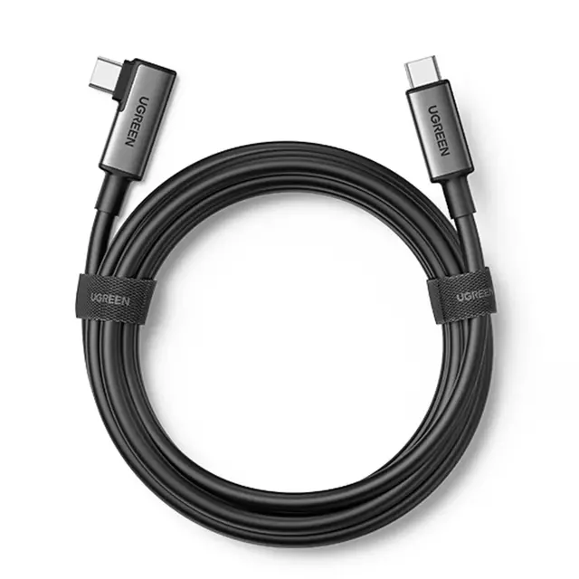 Ugreen abgewinkeltes Kabel USB Type C - USB Type C zum Laden 60W / Datenübertragung mit Unterstützung für VR-Brille (z.B. Oculus Quest 2) 5m schwarz (US551)